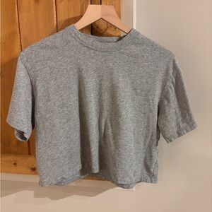 Fabletics Heather Gray Crop Tee